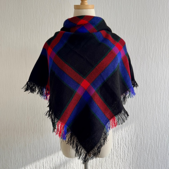 Vintage St. Michael Plaid Square Scarf - Picture 2 of 12